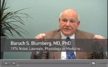 Baruch Blumberg讨论将澳大利亚抗原连接到乙型肝炎。